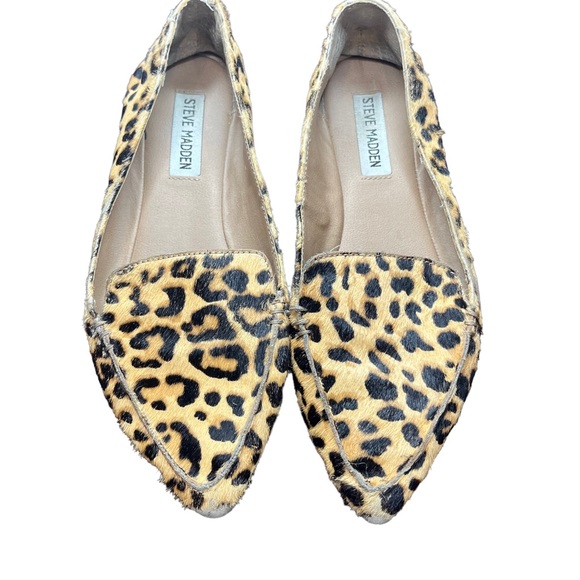 Steve Madden Shoes - Steve Madden Tan/Black Leopard Cow Hair Slip on Flats Sz 7